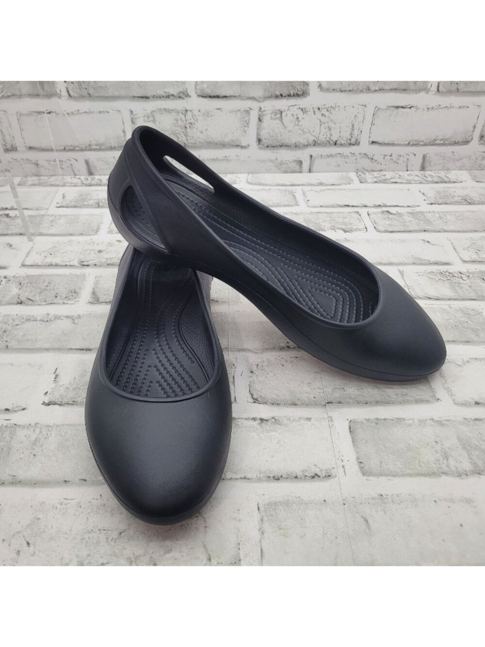 Crocs Ballet Flats Business Casual Navy Black Sleek Women's 11